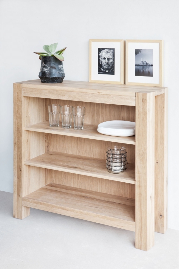 Product photograph of Goliath Oak Shelving Unit - Low from Choice Furniture Superstore.