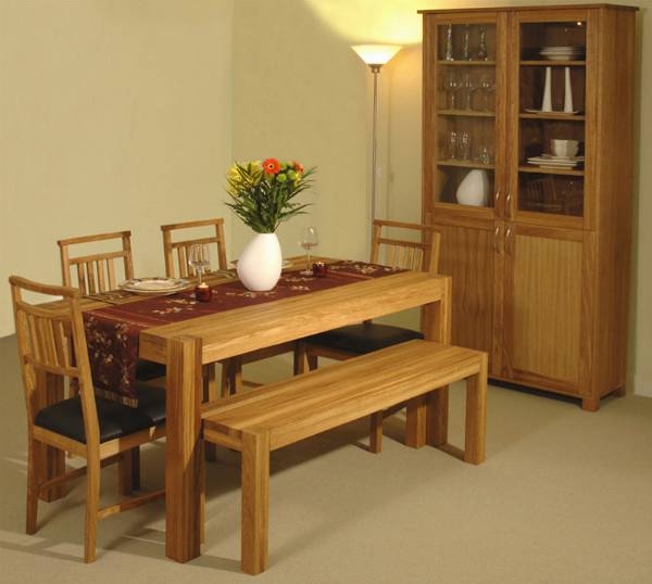 Product photograph of Sims Oak Dining Table - 6 Seater from Choice Furniture Superstore.