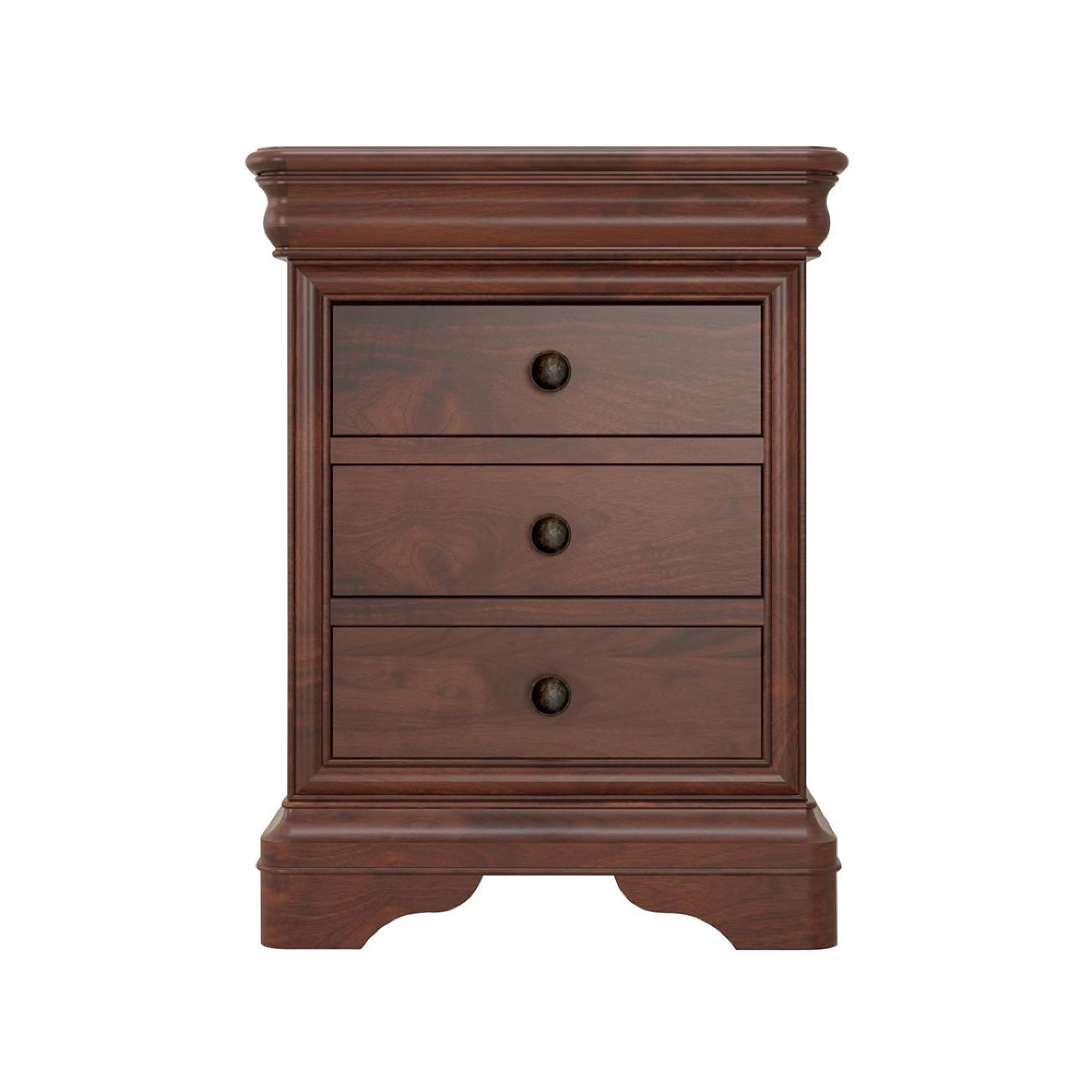Product photograph of Willis And Gambier Antoinette Cherrywood 3 Drawer Bedside Cabinet from Choice Furniture Superstore.