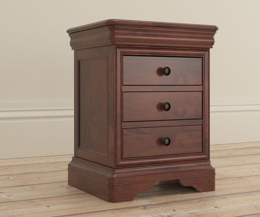 Product photograph of Willis And Gambier Antoinette 3 Drawer Bedside Cabinet from Choice Furniture Superstore.