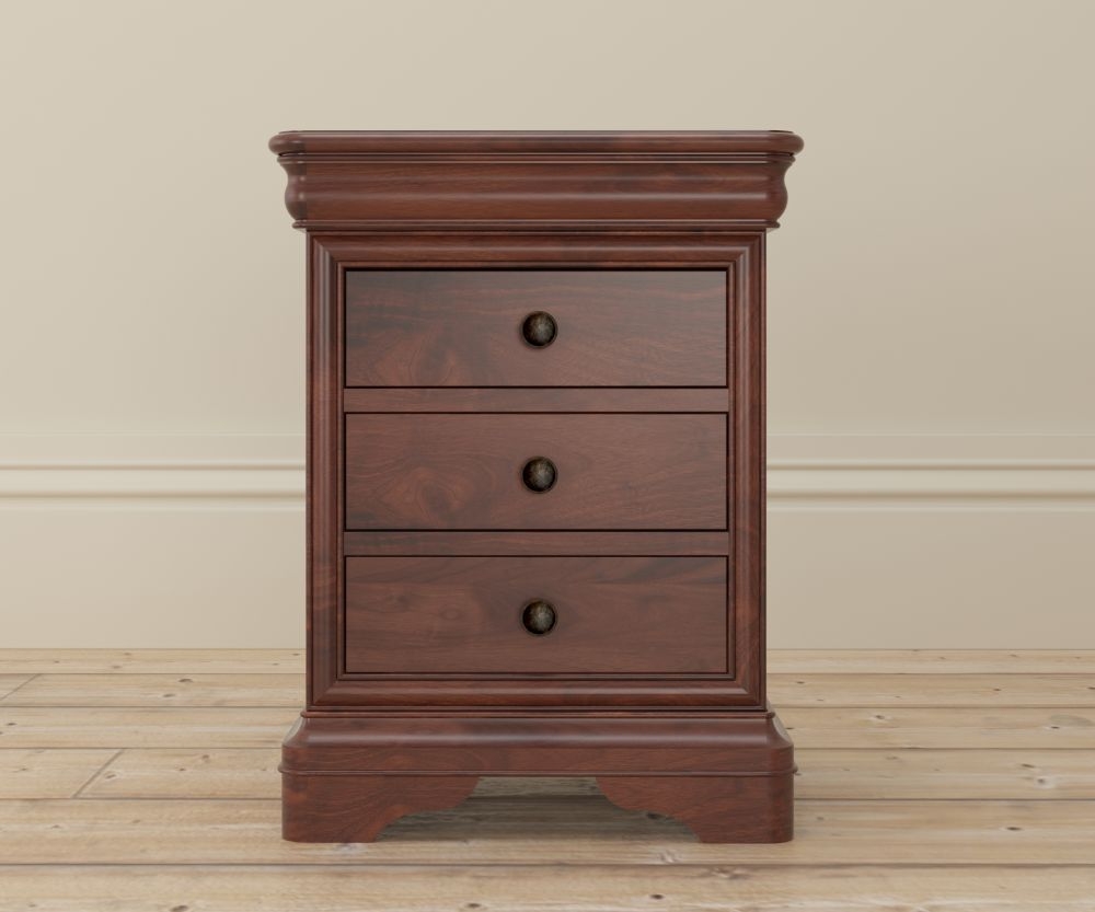 Product photograph of Willis And Gambier Antoinette 3 Drawer Bedside Cabinet from Choice Furniture Superstore.