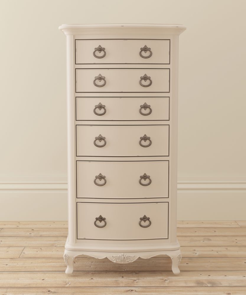 Product photograph of Willis And Gambier Ivory 6 Drawer Tallboy Chest from Choice Furniture Superstore.