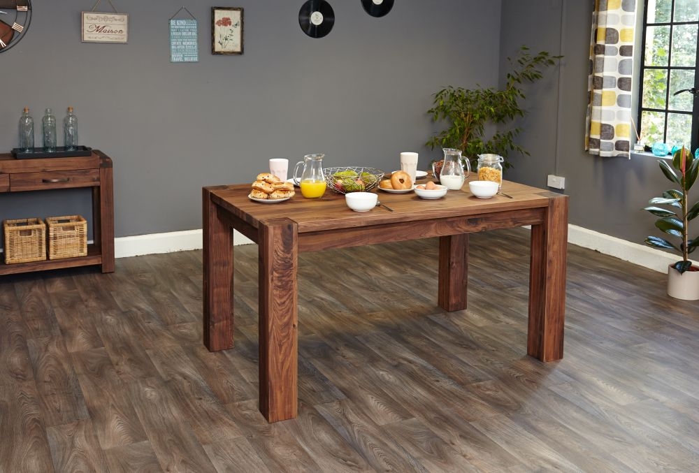 Product photograph of Shiro Walnut Medium Dining Table - 6 Seater from Choice Furniture Superstore.