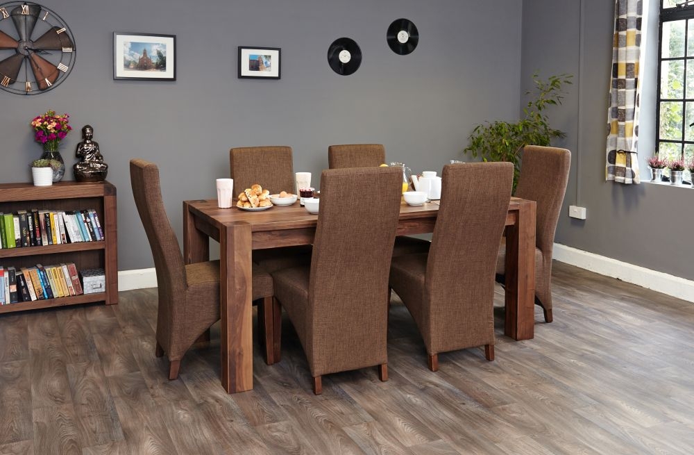 Product photograph of Shiro Walnut Large Dining Table - 6 Seater from Choice Furniture Superstore.