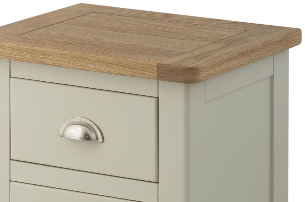 Product photograph of Portland Stone Painted 3 Drawer Bedside Cabinet from Choice Furniture Superstore.