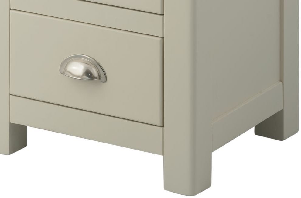 Product photograph of Portland Stone Painted 3 Drawer Bedside Cabinet from Choice Furniture Superstore.