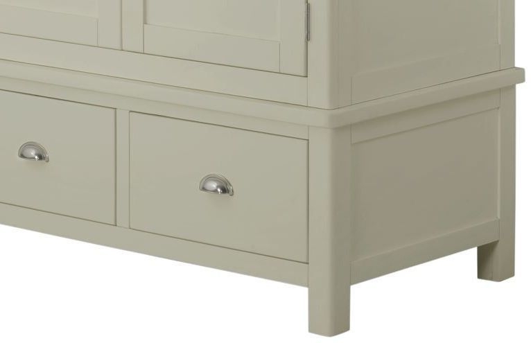 Product photograph of Portland Stone Painted 2 Door 2 Drawer Double Wardrobe from Choice Furniture Superstore.