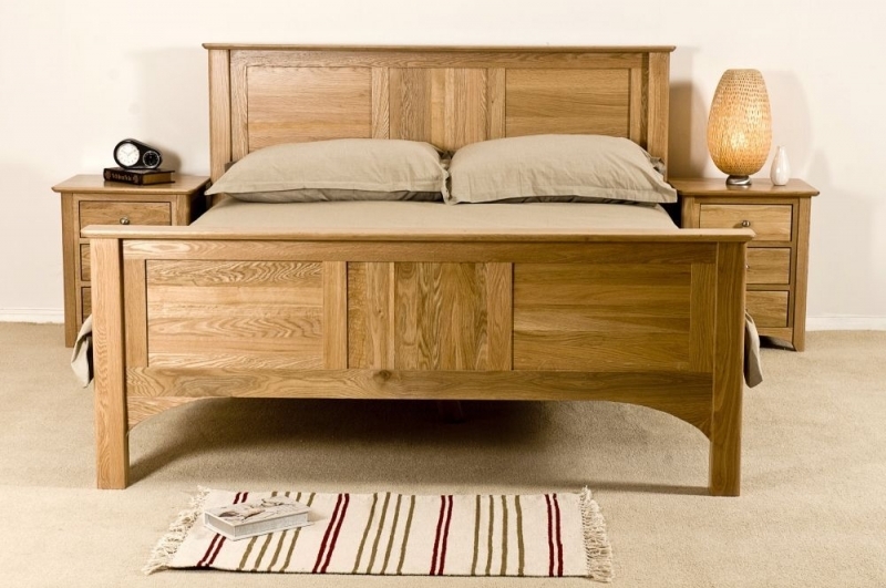 Product photograph of Shaker Oak High Foot End Bed from Choice Furniture Superstore.