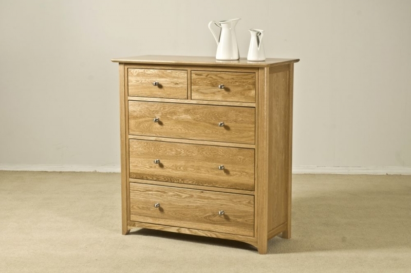 Product photograph of Shaker Oak 3 2 Drawer Chest from Choice Furniture Superstore.