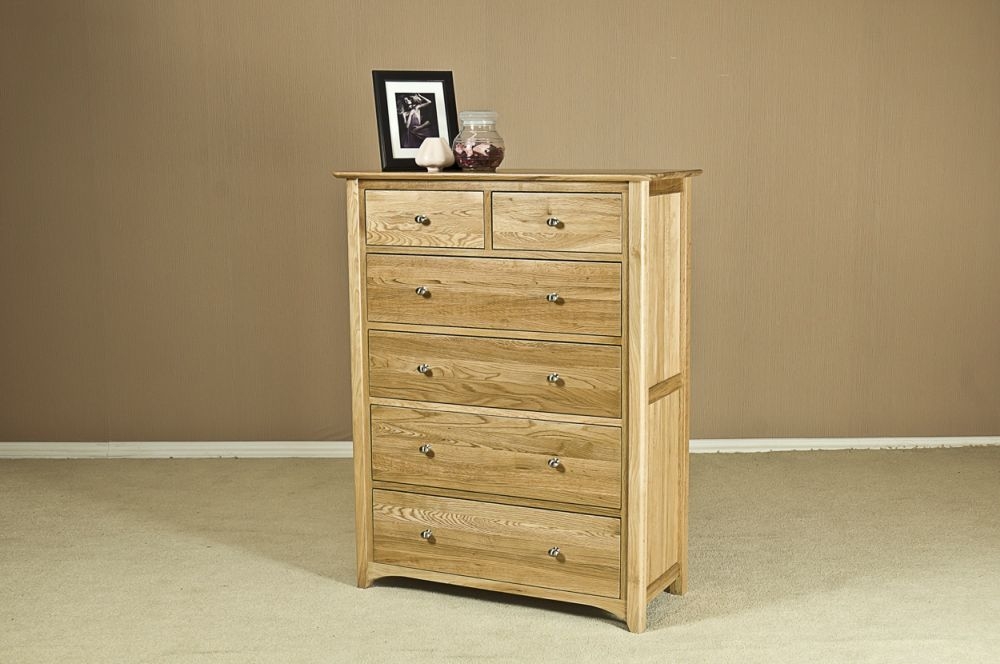 Product photograph of Shaker Oak 4 2 Drawer Chest from Choice Furniture Superstore.