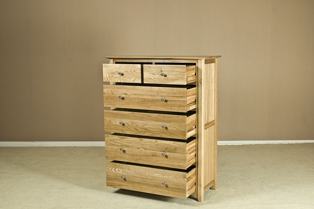Product photograph of Shaker Oak 4 2 Drawer Chest from Choice Furniture Superstore.