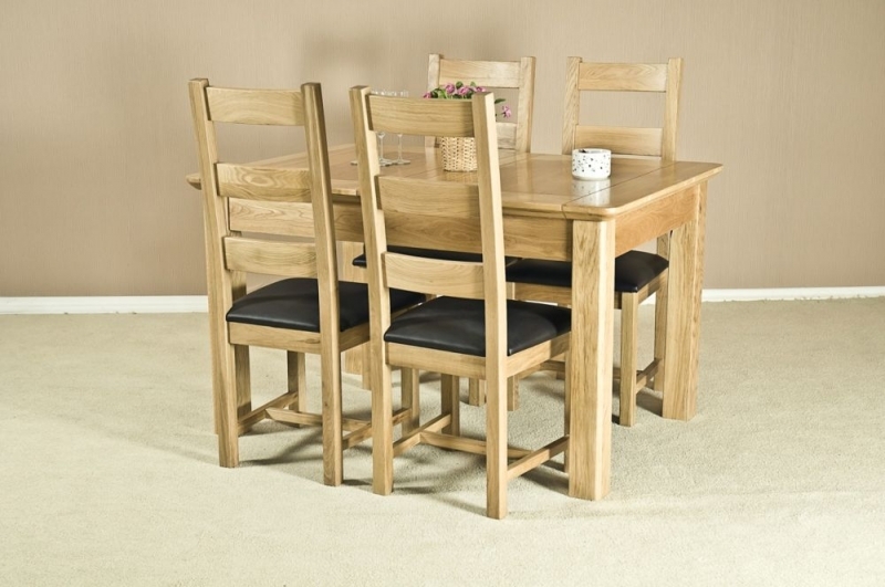 Product photograph of Shaker Oak 4 Seater Extending Dining Table from Choice Furniture Superstore.