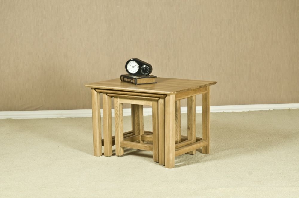 Product photograph of Shaker Oak Nest Of Tables from Choice Furniture Superstore.