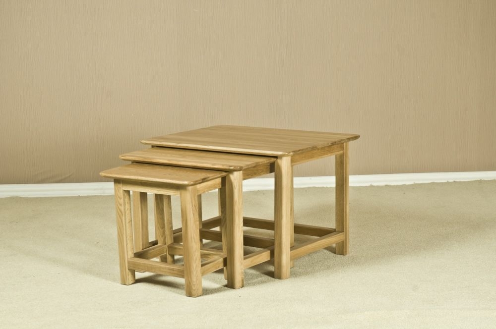Product photograph of Shaker Oak Nest Of Tables from Choice Furniture Superstore.
