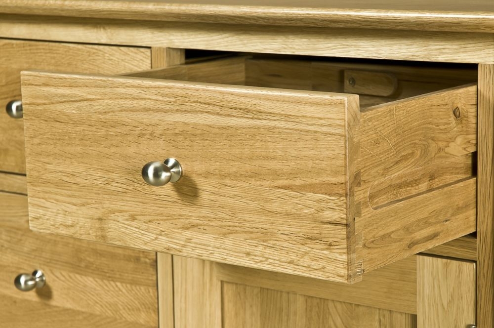 Product photograph of Shaker Oak Wide Sideboard from Choice Furniture Superstore.
