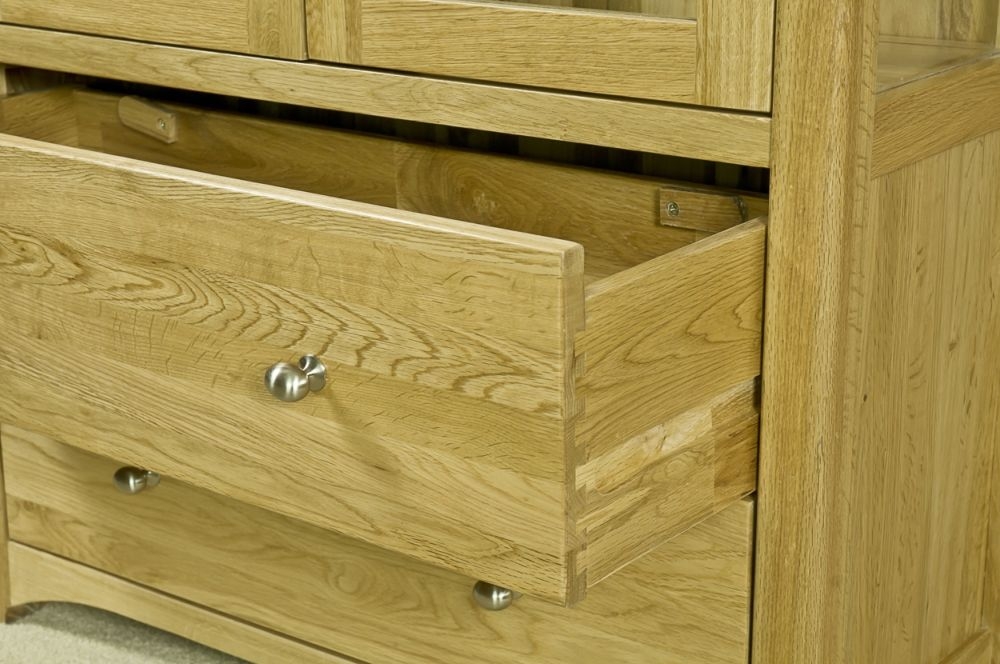 Product photograph of Shaker Oak Large Display Cabinet from Choice Furniture Superstore.