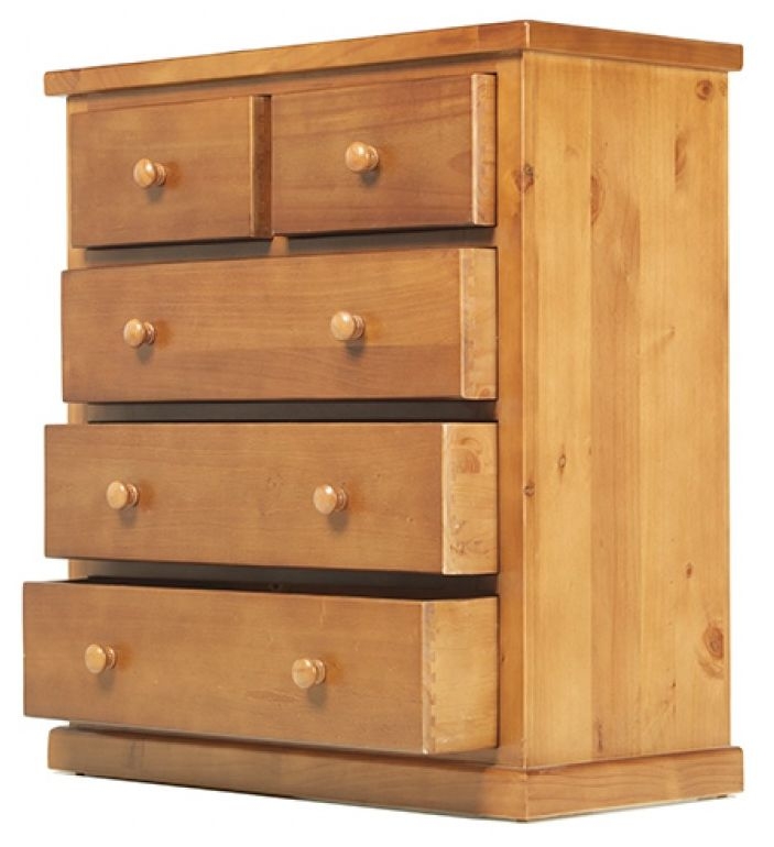 Product photograph of Churchill Waxed Pine Chest 3 2 Drawers from Choice Furniture Superstore.