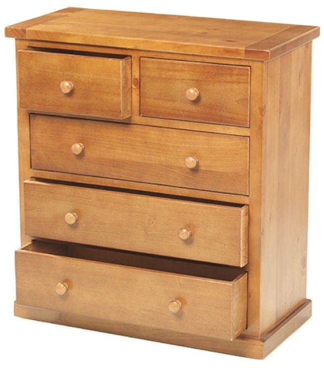 Product photograph of Churchill Waxed Pine Chest 3 2 Drawers from Choice Furniture Superstore.