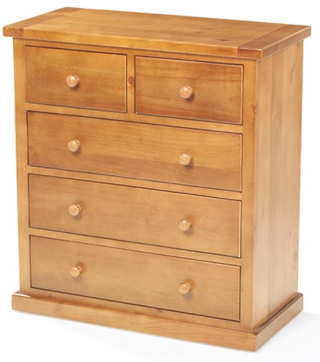 Product photograph of Churchill Waxed Pine Chest 3 2 Drawers from Choice Furniture Superstore.