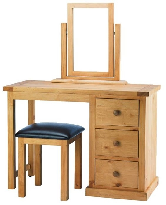 Product photograph of Churchill Waxed Pine Dressing Table Set With Stool And Mirror from Choice Furniture Superstore.