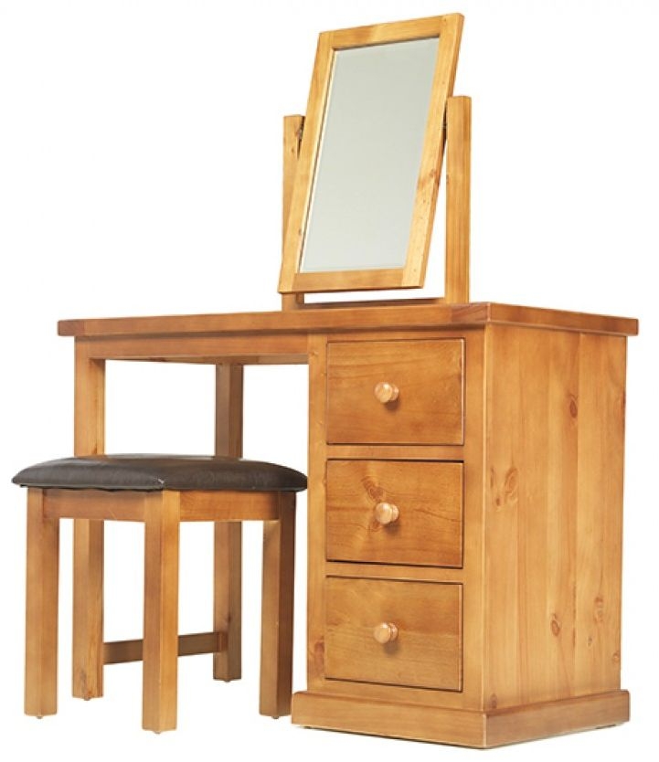 Product photograph of Churchill Waxed Pine Dressing Table Set With Stool And Mirror from Choice Furniture Superstore.