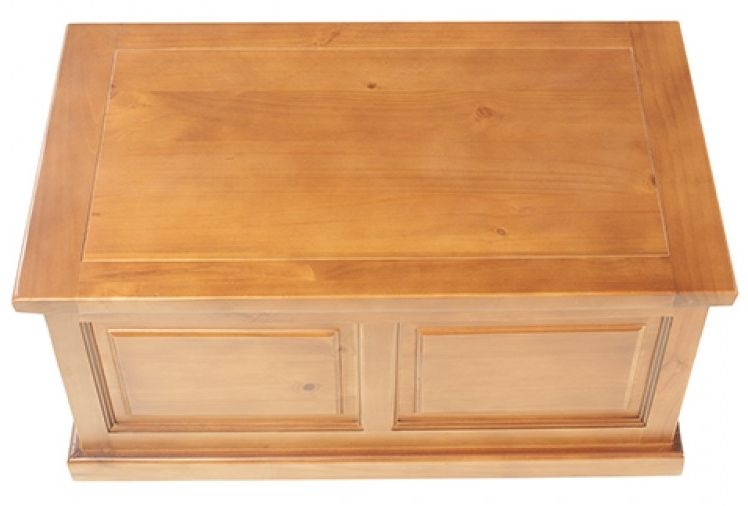 Product photograph of Churchill Waxed Pine Ottoman Storage Box For Blanket Storage In Bedroom from Choice Furniture Superstore.