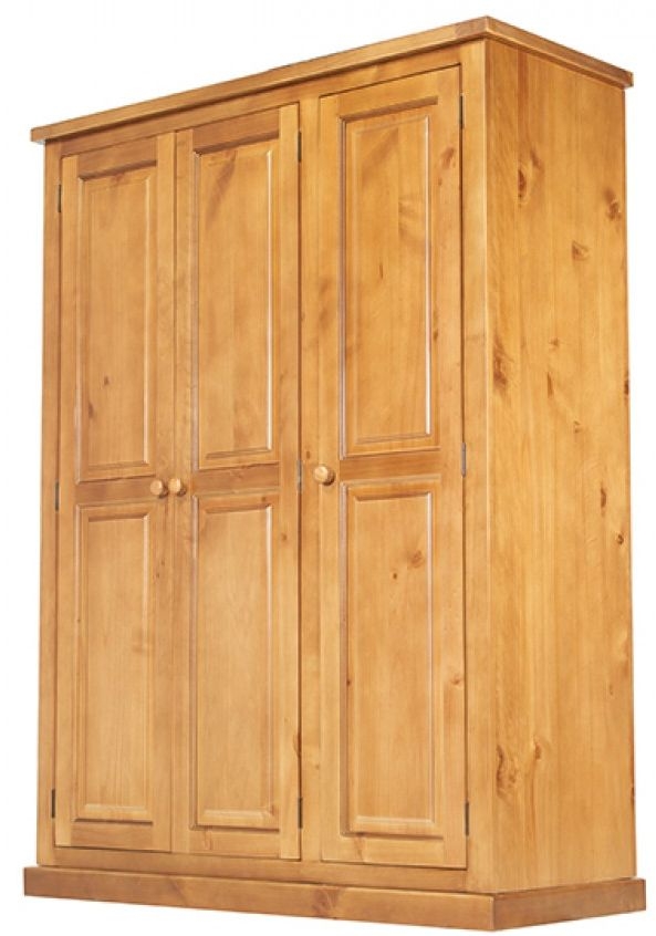 Product photograph of Churchill Waxed Pine Triple Wardrobe 3 Doors from Choice Furniture Superstore.