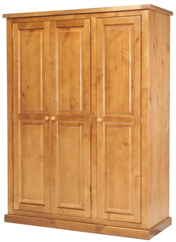 Product photograph of Churchill Waxed Pine Triple Wardrobe 3 Doors from Choice Furniture Superstore.