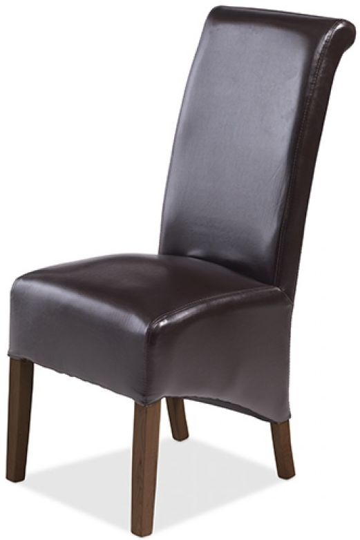 Product photograph of Set Of 2 Cube Sheesham Brown Scroll Back Dining Chair from Choice Furniture Superstore.