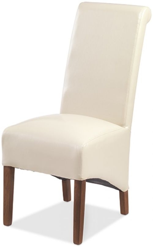 Product photograph of 2 X Cube Sheesham Beige Scroll Back Dining Chair from Choice Furniture Superstore.