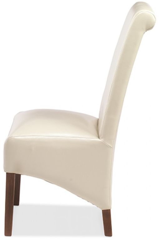 Product photograph of 2 X Cube Sheesham Beige Scroll Back Dining Chair from Choice Furniture Superstore.