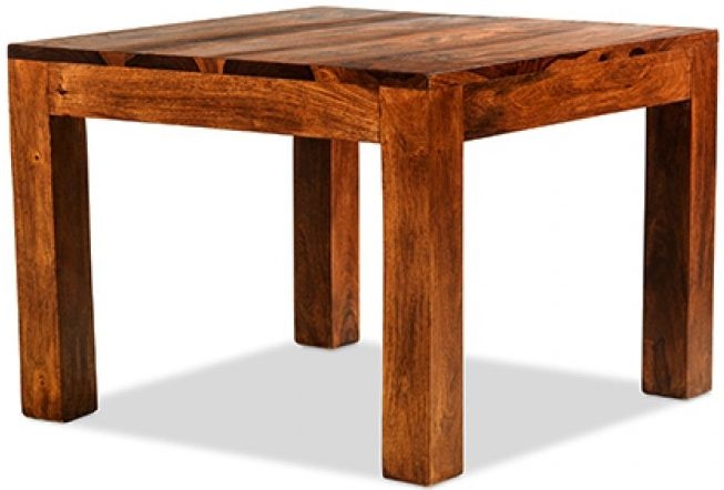 Product photograph of Cube Honey Lacquered Sheesham Square Coffee Table from Choice Furniture Superstore.