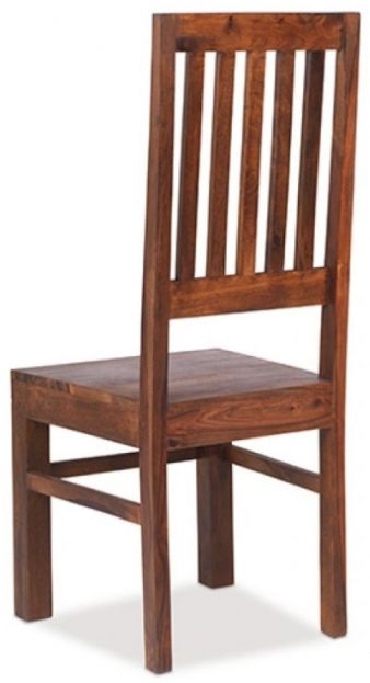 Product photograph of Indian Sheesham Solid Wood Slatted Back Dining Chair Sold In Pairs from Choice Furniture Superstore.
