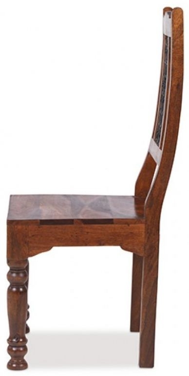 Product photograph of Indian Sheesham Solid Wood Low Back Dining Chair Sold In Pairs from Choice Furniture Superstore.