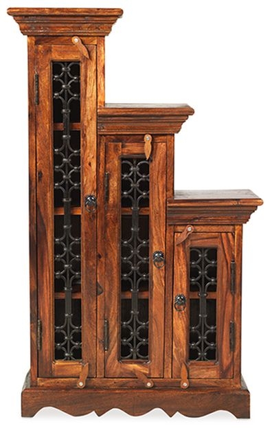 Product photograph of Indian Sheesham Highest Left Cd Step Storage Unit from Choice Furniture Superstore.