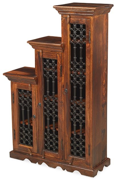 Product photograph of Indian Sheesham Highest Left Cd Step Large Storage Unit from Choice Furniture Superstore.