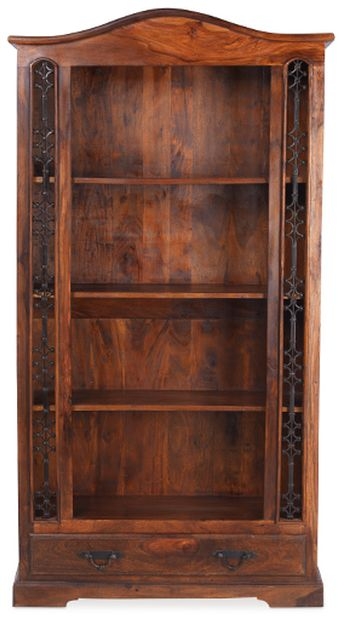 Product photograph of Indian Sheesham Solid Wood Tall Bookcase 190cm High With 1 Bottom Drawer from Choice Furniture Superstore.