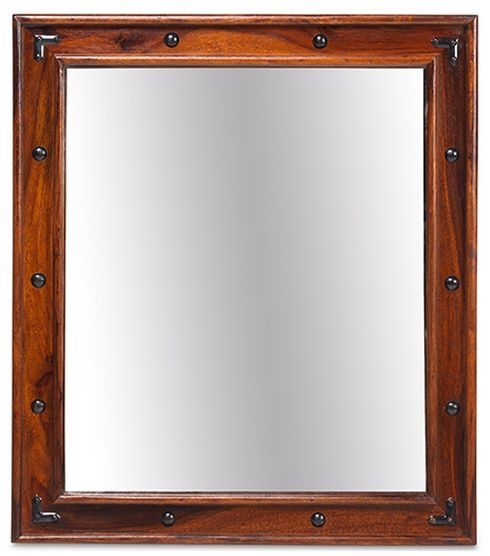 Product photograph of Indian Sheesham Solid Wood Thakat Rectangular Mirror - 72cm X 62cm from Choice Furniture Superstore.