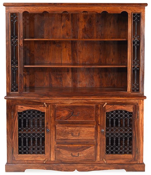 Product photograph of Indian Sheesham Solid Wood Large Buffet Hutch 150cm W from Choice Furniture Superstore.