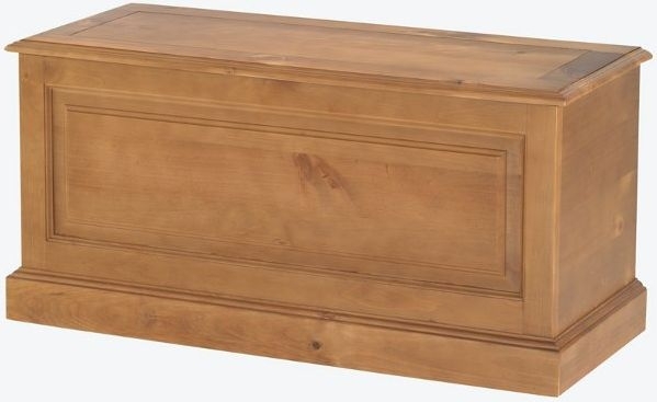 Product photograph of Henbury Lacquered Pine Ottoman Storage Box For Blanket Storage In Bedroom from Choice Furniture Superstore.