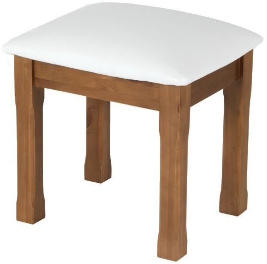 Product photograph of Henbury Lacquered Pine Dressing Stool With Padded Seat from Choice Furniture Superstore.
