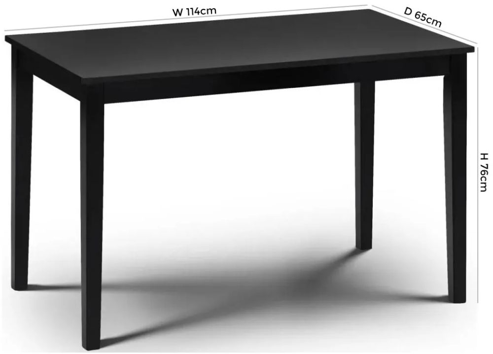 Hudson Black Dining Table - 4 Seater