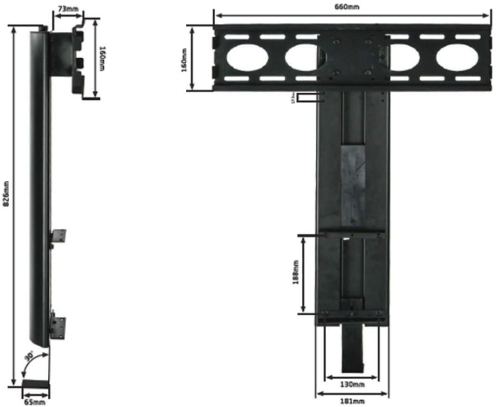 Product photograph of Alphason Chromium Cantilever Bracket Black For 50inch from Choice Furniture Superstore.