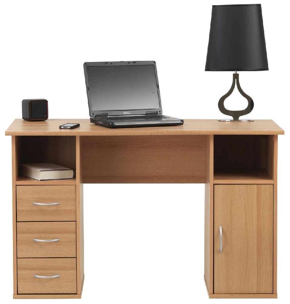 Product photograph of Alphason Maryland Beech Computer Desk - Aw12010 from Choice Furniture Superstore.