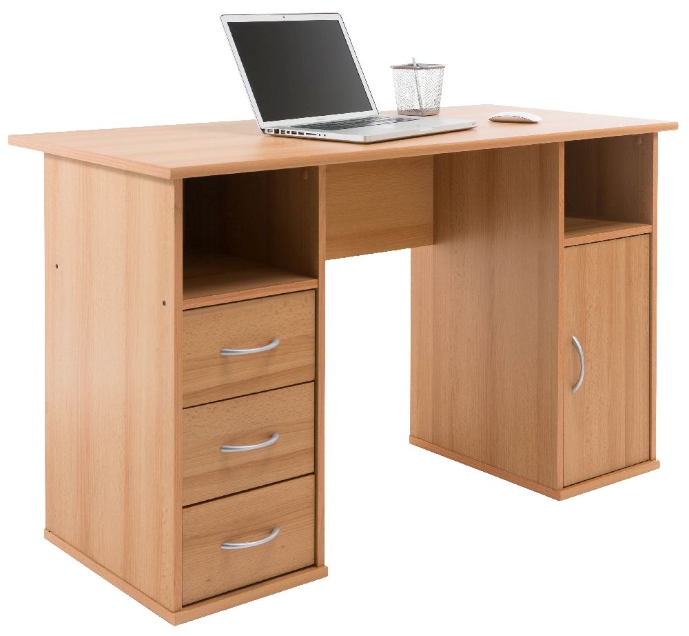 Product photograph of Alphason Maryland Beech Computer Desk - Aw12010 from Choice Furniture Superstore.