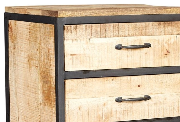 Product photograph of Cosmo Industrial Natural Tall 6 Drawer Chest from Choice Furniture Superstore.