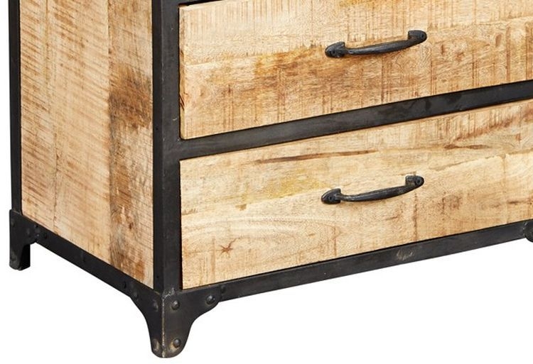 Product photograph of Cosmo Industrial Natural Tall 6 Drawer Chest from Choice Furniture Superstore.