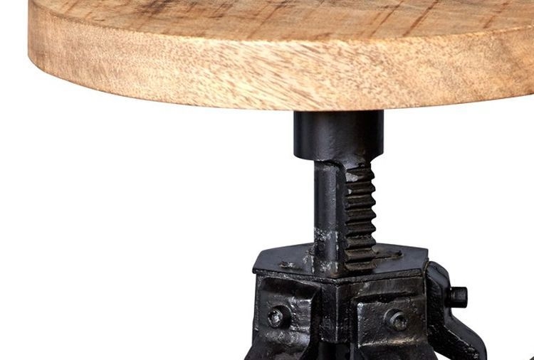 Product photograph of Cosmo Natural Wood Industrial Small Crank Table from Choice Furniture Superstore.