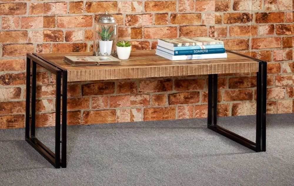 Product photograph of Cosmo Industrial Style Wooden Coffee Table from Choice Furniture Superstore.