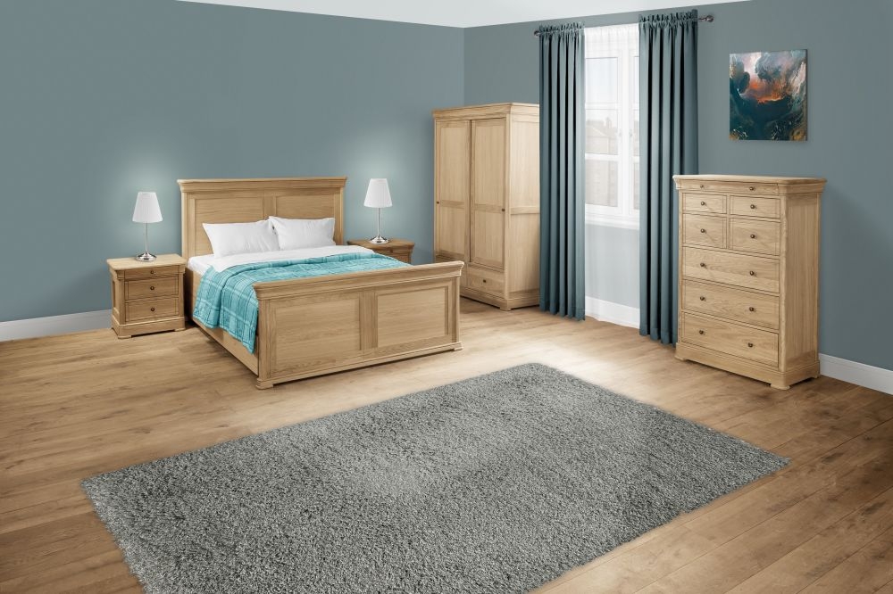 Product photograph of Clemence Richard Moreno Oak 3 Drawer Bedside Cabinet from Choice Furniture Superstore.